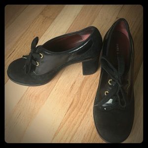 Marc Jacobs Black Suede Spectator Chunk Heel